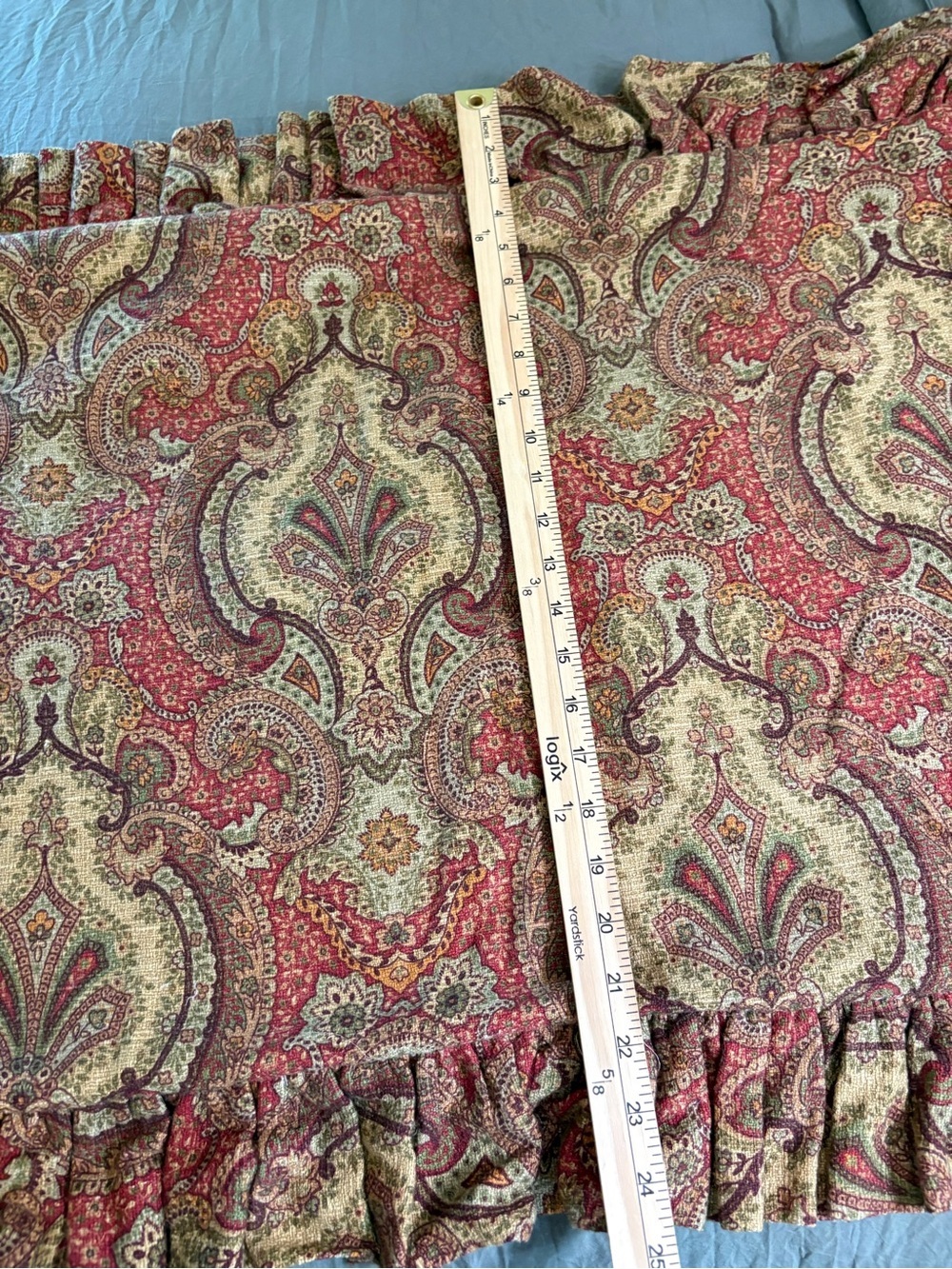 Double D Ranch Ruffled Tapestry King Size Pillow Sham. - Picture 6 of 13